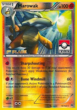 Marowak - 78/162 (Pokemon League) [1st Place] (1st Edition)