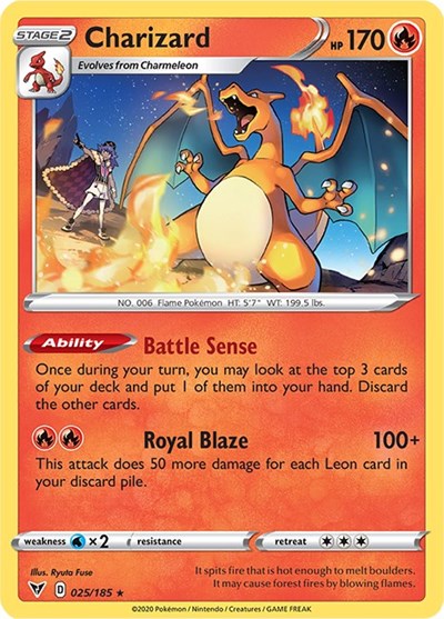 Charizard - 25/185 (Cracked Ice Holo)