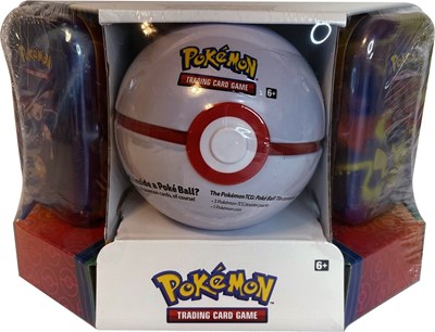 Pokemon - Poke Ball Tin + 2 Kanto Power Mini Tins - Premier Ball (MBT)
