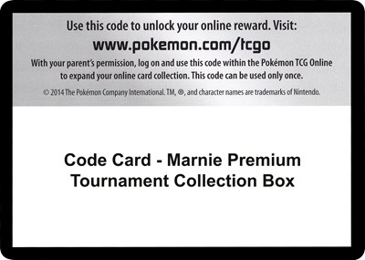 Code Card - Marnie Premium Tournament Collection Box (CB)