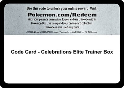 Code Card - Celebrations Elite Trainer Box (ETB)