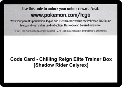 Code Card - Chilling Reign Elite Trainer Box [Shadow Rider Calyrex] (ETB)