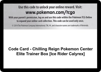 Code Card - Chilling Reign Pokemon Center Elite Trainer Box [Ice Rider Calyrex] (PC ETB)
