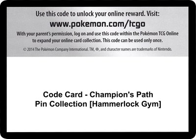 Code Card - Champion's Path Pin Collection [Hammerlocke Gym]