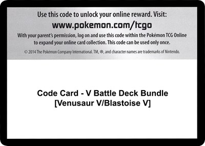 Code Card - V Battle Deck Bundle [Venusaur V/Blastoise V]