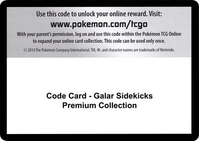 Code Card - Galar Sidekicks Premium Collection