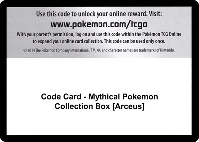 Code Card - Mythical Pokemon Collection Box [Arceus] (CB)