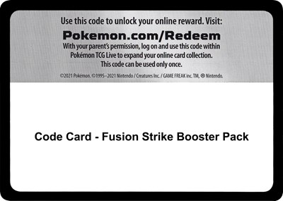 Code Card - Fusion Strike Booster Pack (BP)