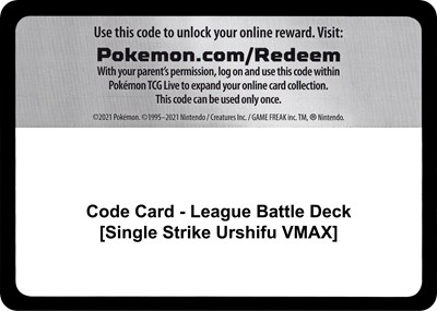 Code Card - League Battle Deck [Single Strike Urshifu VMAX] (LBD)