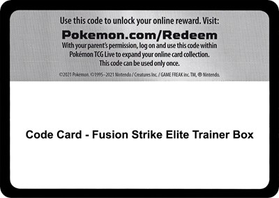 Code Card - Fusion Strike Elite Trainer Box (ETB)