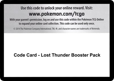 Code Card - Lost Thunder Booster Pack (BP)