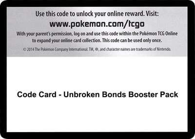 Code Card - Unbroken Bonds Booster Pack (BP)