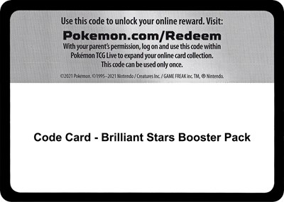 Code Card - Brilliant Stars Booster Pack (BP)