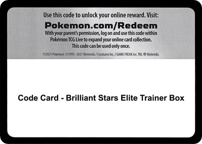 Code Card - Brilliant Stars Elite Trainer Box (ETB)
