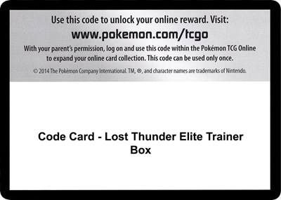Code Card - Lost Thunder Elite Trainer Box (ETB)