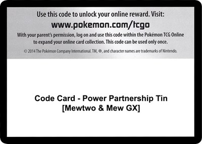 Code Card - Power Partnership Tin [Mewtwo & Mew GX]