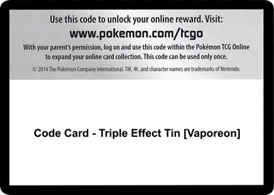 Code Card - Triple Effect Tin [Vaporeon]