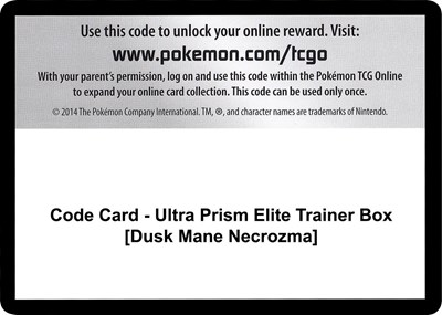 Code Card - Ultra Prism Elite Trainer Box [Dusk Mane Necrozma] (ETB)