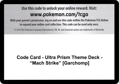 Code Card - Ultra Prism Theme Deck - "Mach Strike" [Garchomp]
