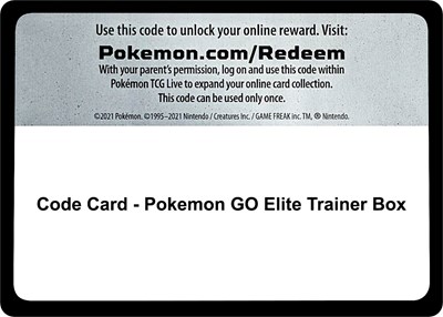 Code Card - Pokemon GO Elite Trainer Box (ETB)
