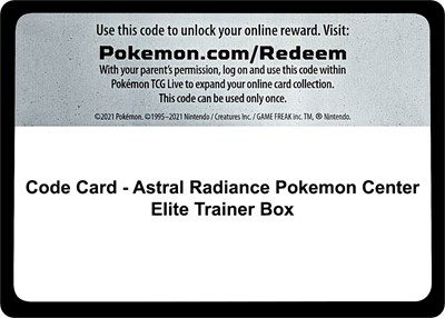 Code Card - Astral Radiance Pokemon Center Elite Trainer Box (PC ETB)