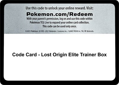Code Card - Lost Origin Elite Trainer Box (ETB)