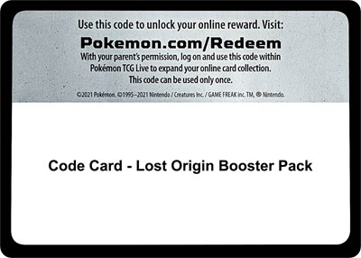 Code Card - Lost Origin Booster Pack (BP)