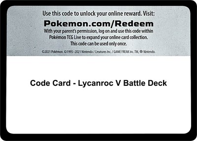 Code Card - Lycanroc V Battle Deck