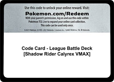 Code Card - League Battle Deck [Shadow Rider Calyrex VMAX] (LBD)