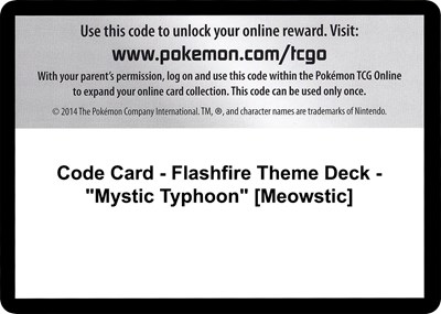 Code Card - Flashfire Theme Deck - "Mystic Typhoon" [Meowstic]