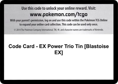Code Card - EX Power Trio Tin [Blastoise EX]