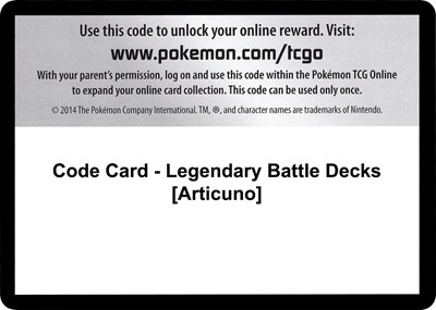 Code Card - Legendary Battle Decks [Articuno]