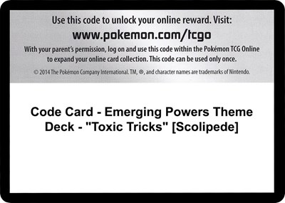 Code Card - Emerging Powers Theme Deck - "Toxic Tricks" [Scolipede]