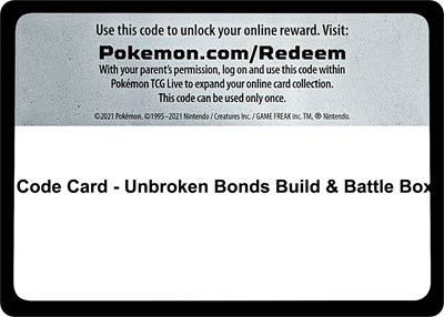 Code Card - Unbroken Bonds Build & Battle Box (B&B)