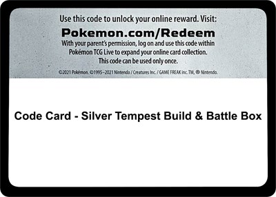 Code Card - Silver Tempest Build & Battle Box (B&B)