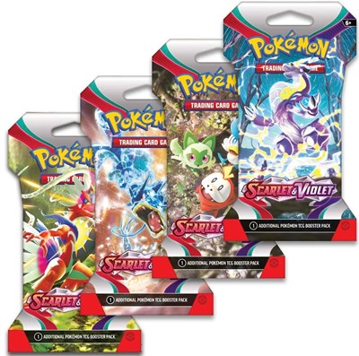 Scarlet & Violet Sleeved Booster Pack Art Bundle [Set of 4] (SBP)