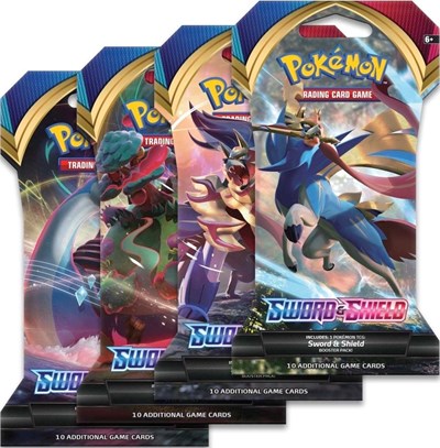 Sword And Shield Base Set Sleeved Booster Pack Art Bundle [Set of 4] (SBP)
