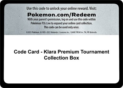 Code Card - Klara Premium Tournament Collection Box (CB)