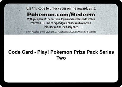 Code Card - Play! Pokemon Prize Pack Series Two