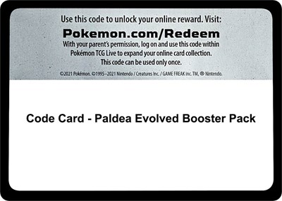 Code Card - Paldea Evolved Booster Pack (BP)