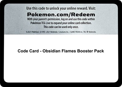 Code Card - Obsidian Flames Booster Pack (BP)