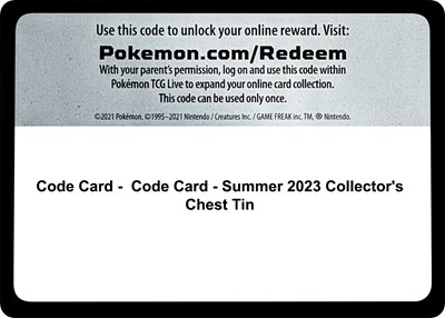 Code Card - Summer 2023 Collector's Chest Tin
