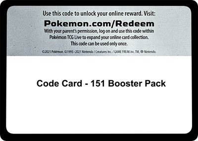 Code Card - 151 Booster Pack (BP)