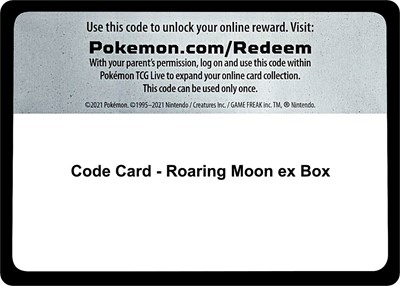 Code Card - Roaring Moon ex Box