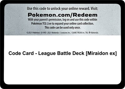 Code Card - League Battle Deck [Miraidon ex] (LBD)