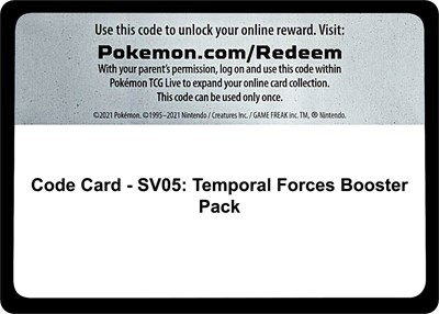 Code Card - SV05: Temporal Forces Booster Pack (BP)