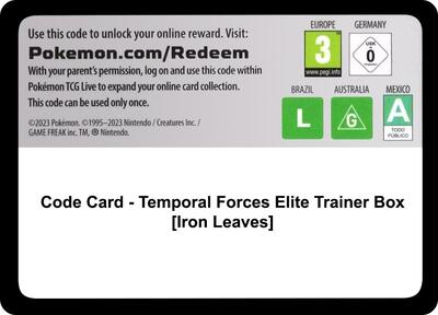 Code Card - Temporal Forces Elite Trainer Box [Iron Leaves] (ETB)