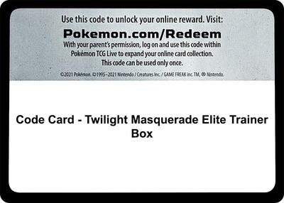 Code Card - Twilight Masquerade Elite Trainer Box (ETB)