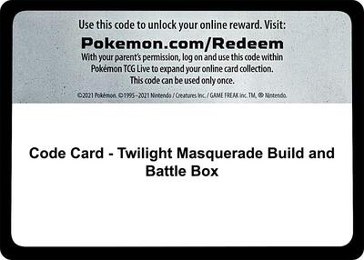 Code Card - Twilight Masquerade Build and Battle Box (B&B)