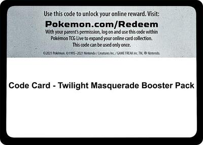 Code Card - Twilight Masquerade Booster Pack (BP)